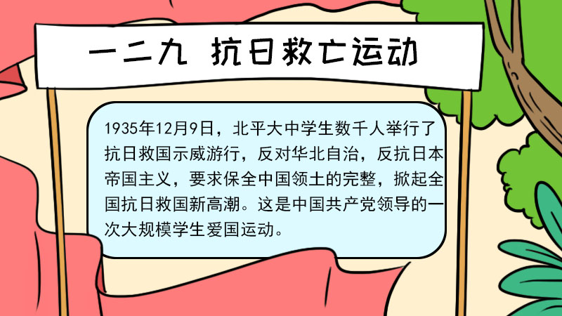 一二九抗日救亡运动手抄报内容 一二九抗日救亡运动手抄报内容画法